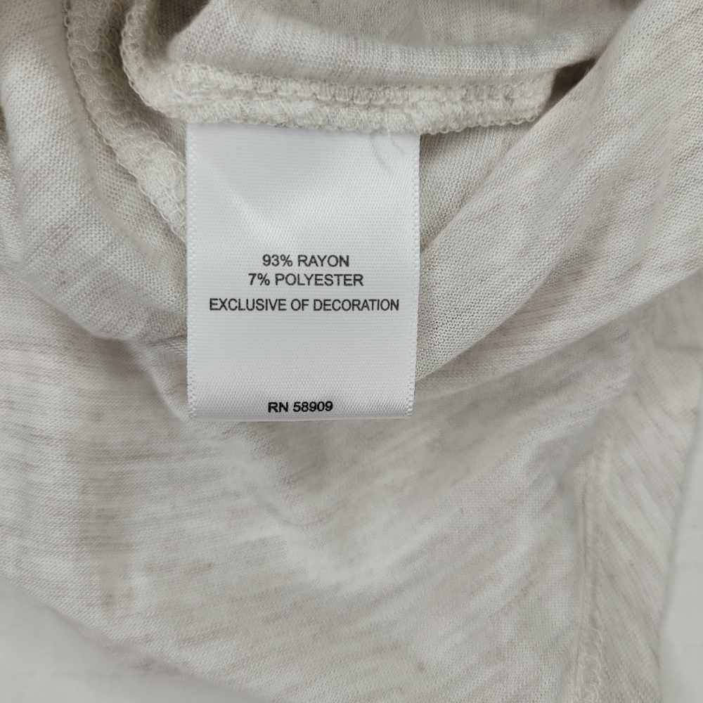 Gibson Latimer Top Women's Oatmeal Size Large Long Sleeve Casual Curved Hem - Picture 10 of 12
